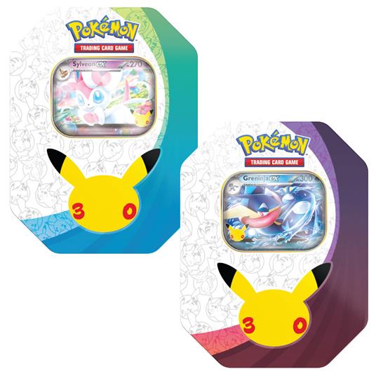 Pokemon 30mo anniversario Tin da collezione Greninja o Sylveon