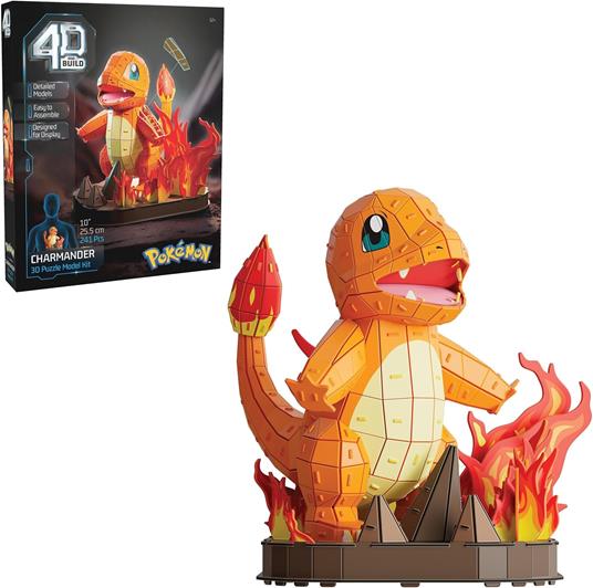 4D Build, Pokémon Charmander, Kit di Modellismo 3D, Puzzle per Adulti, 241 pezzi, dai 12 Anni in su