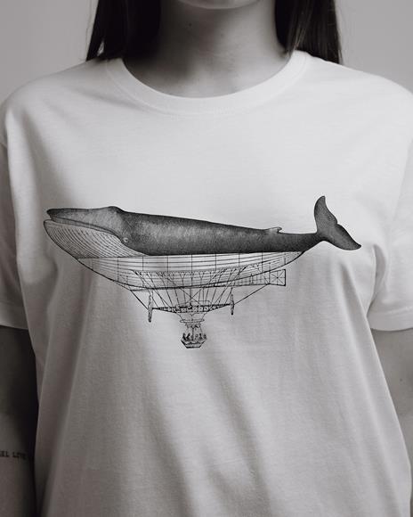 T-Shirt Otto d'Ambra x Feltrinelli -  Balena Dirigibile / Connection - tg. S - bianca - 3