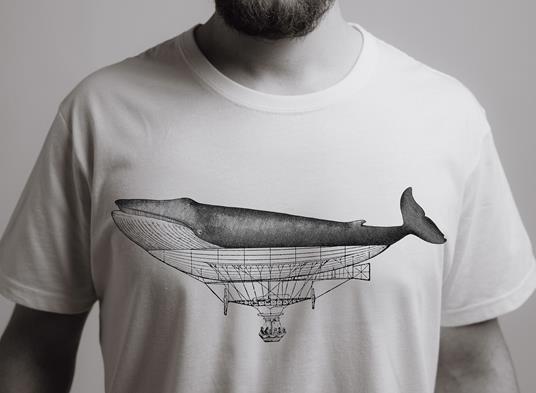T-Shirt Otto d'Ambra x Feltrinelli -  Balena Dirigibile / Connection - tg. S - bianca - 4