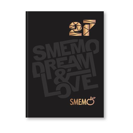 Diario 2026/2027 Smemoranda 16 mesi Lite, 12x16,5 nera, logo bronzo Dream&Love