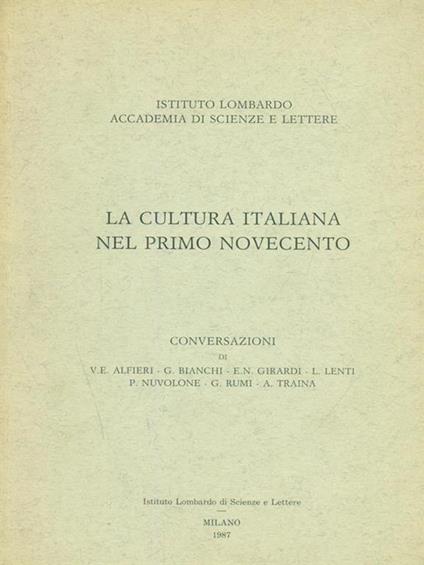 La cultura Italiana nel primo Novecento - copertina