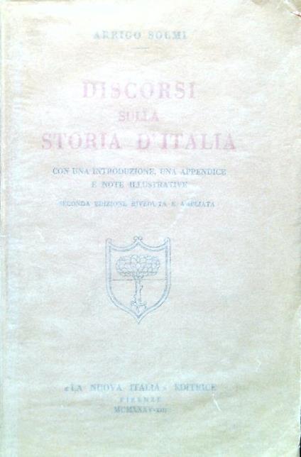 Discorsi sulla storia d'Italia - Arrigo Solmi - copertina