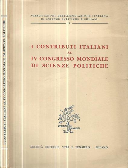 I contributi italiani al IV Congresso mondiale di scienze politiche - copertina