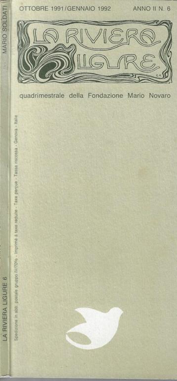 La riviera ligure Anno II N° 6. Quadrimestrale della Fondazione Mario Novaro - copertina