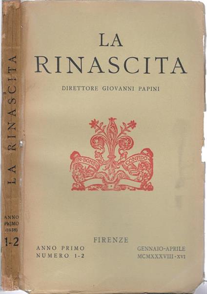 La Rinascita. Rivista del Centro Nazionale di Studi sul Rinascimento - Giovanni Papini - copertina