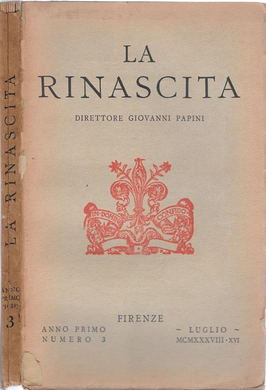 La Rinascita. Rivista del Centro Nazionale di Studi sul Rinascimento - Giovanni Papini - copertina