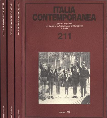 Italia contemporanea Anno 1998 n. 211 - 212 - 213 - copertina