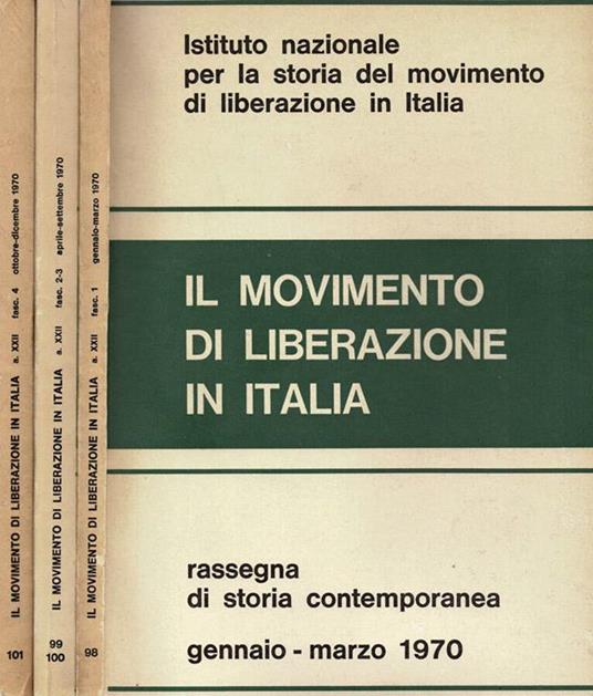 Il Movimento di Liberazione in Italia - 1970, n. 98, 99/100, 101 - copertina