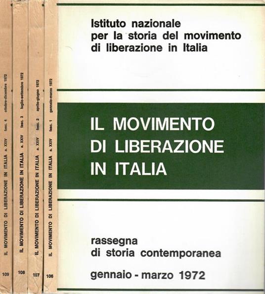 Il Movimento di Liberazione in Italia - 1972, n. 106, 107, 108, 109 - copertina