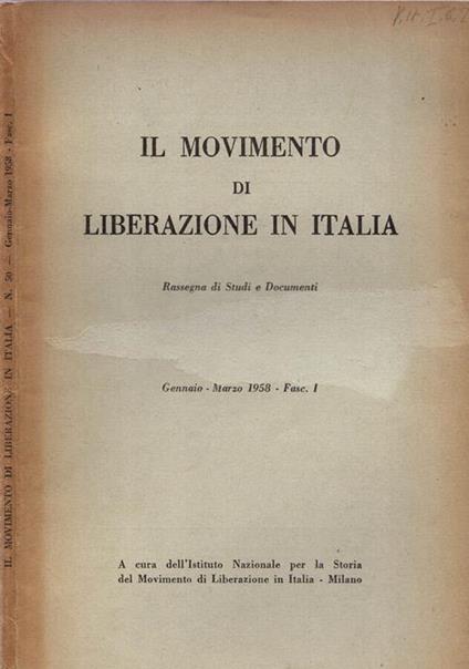 Il Movimento di Liberazione in Italia - 1958, n. 50 - copertina