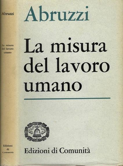 La misura del lavoro umano - copertina
