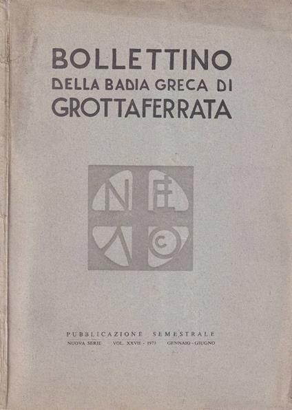 Bollettino della Badia greca di Grottaferrata, vol. XXVII, 1 - copertina