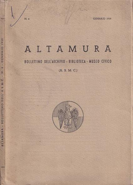 Altamura, n. 6, 1959 - copertina