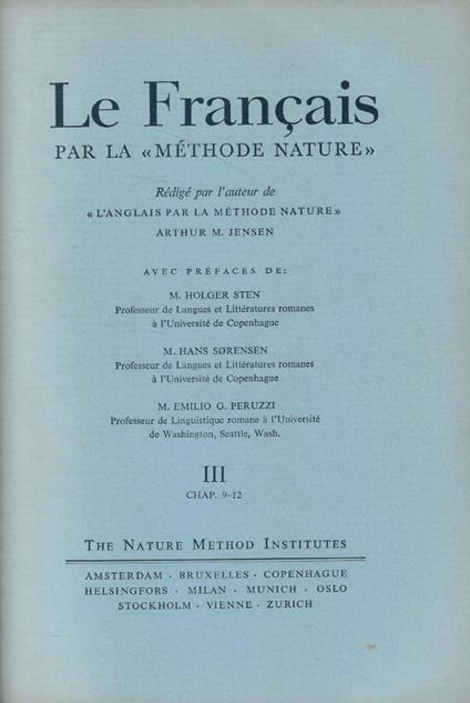Le Francais par la méthode nature III Anno 1956 - copertina