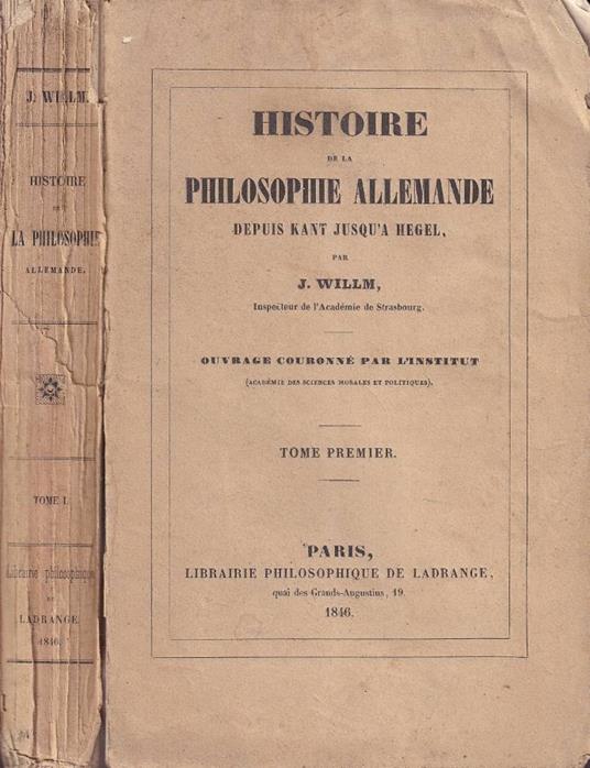 Historie de la philosophie allemande, vol. I - copertina