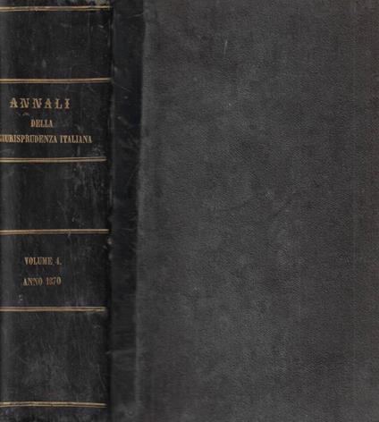 Annali della giurisprudenza italiana Anno 1870 - copertina