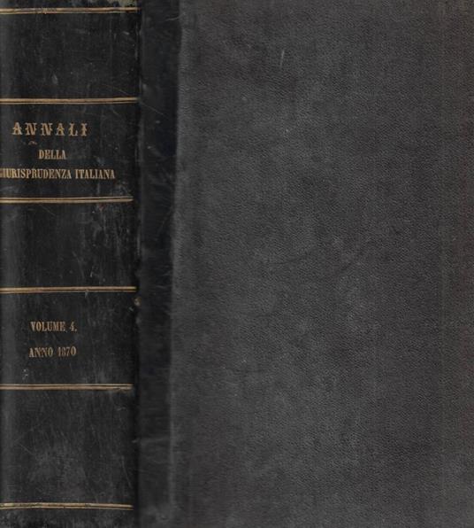 Annali della giurisprudenza italiana Anno 1870 - copertina