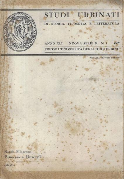 Studi Urbinati di storia, filosofia e letteratura n. 1 Anno - copertina