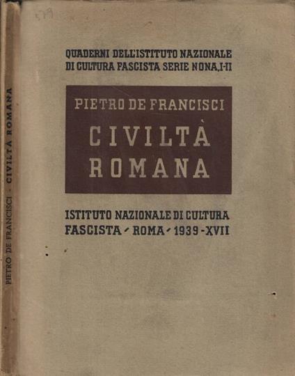 Civiltà romana - Pietro De Francisci - copertina
