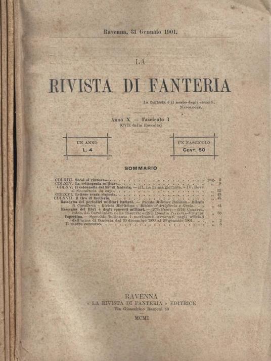 La Rivista di Fanteria. Anno X. Fascicolo I, Fascicolo III - copertina