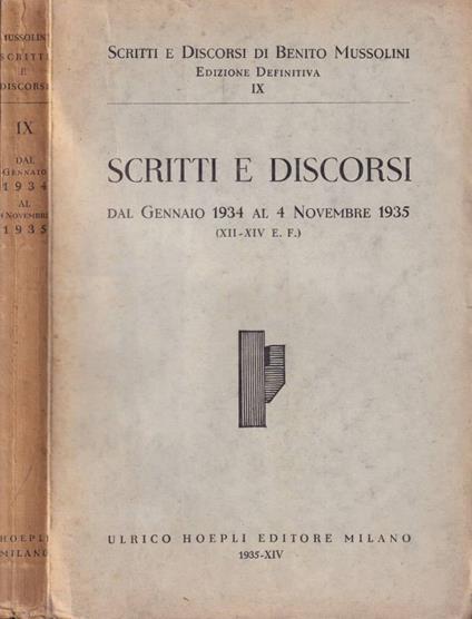 Scritti e discorsi, vol. IX, 1935 - Benito Mussolini - copertina