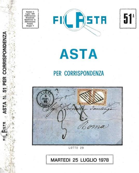 Filasta. Asta per corrispondenza. 51 A. Numero 3, Luglio 197 - copertina