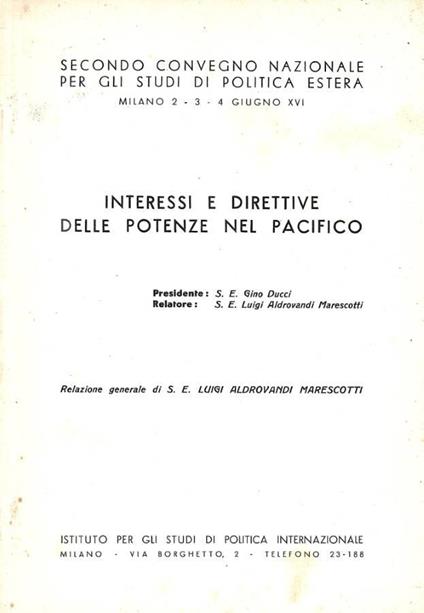 Interessi e direttive delle potenze nel Pacifico. Secondo co - copertina
