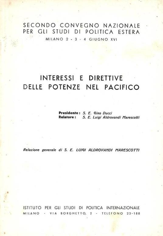 Interessi e direttive delle potenze nel Pacifico. Secondo co - copertina