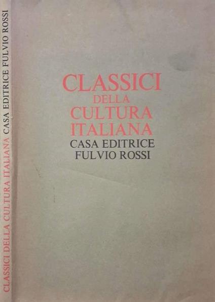 Classici della cultura italiana - copertina