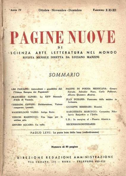 Pagine nuove di scienza arte letteratura nel mondo. Anno IV - copertina