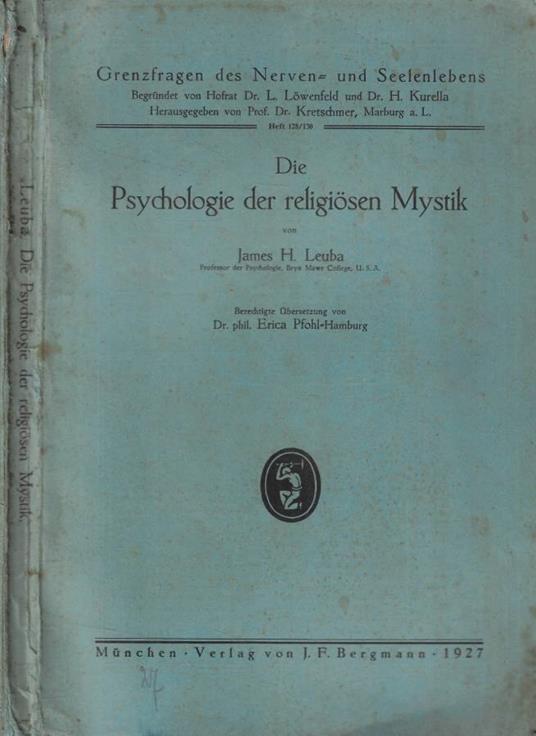 Die Psychologie der religiosen Mystik - copertina