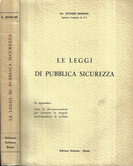 Le leggi di pubblica sicurezza - copertina
