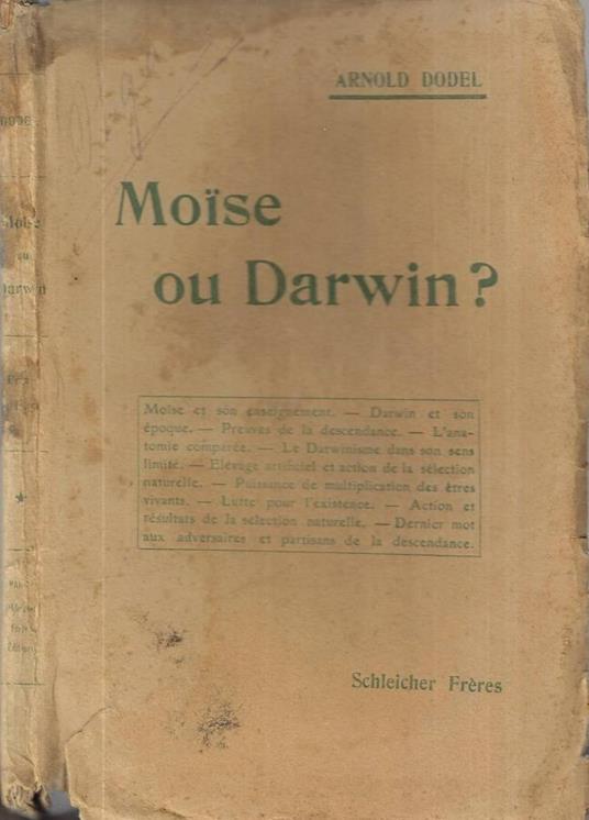 Moise ou Darwin? - copertina