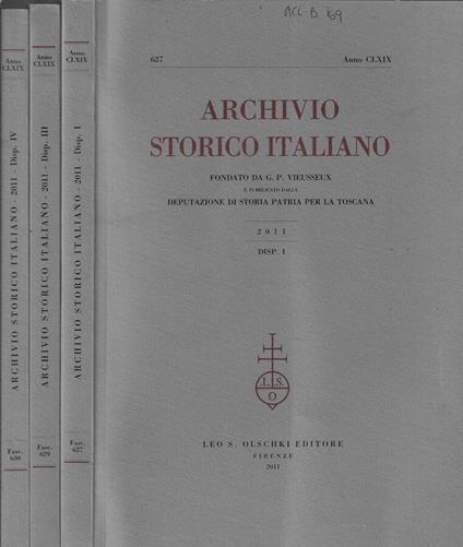 Archivio storico italiano disp. I, III, IV 2011 - copertina