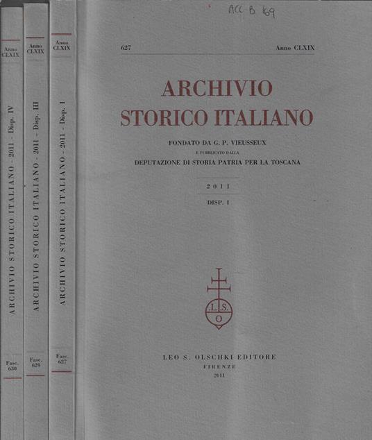 Archivio storico italiano disp. I, III, IV 2011 - copertina