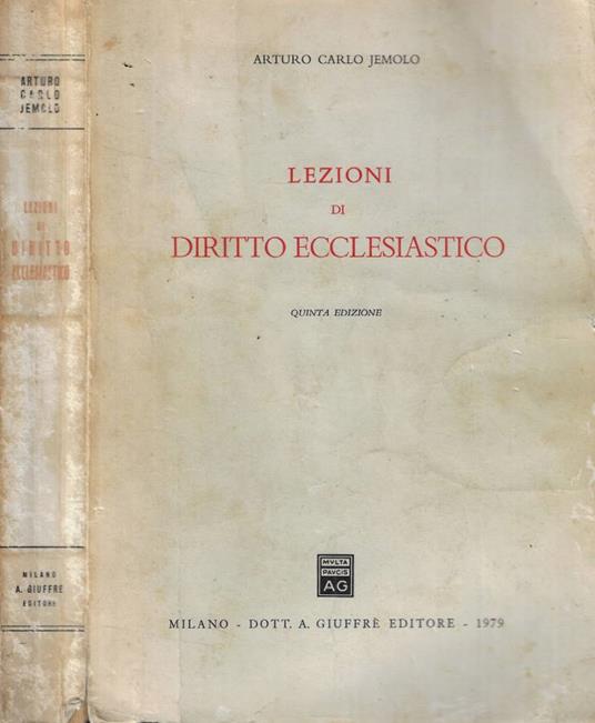 Lezioni di diritto ecclesiastico - Arturo Carlo Jemolo - copertina
