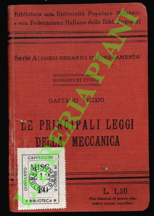 Le principali leggi della meccanica - Gaetano Vicini - copertina