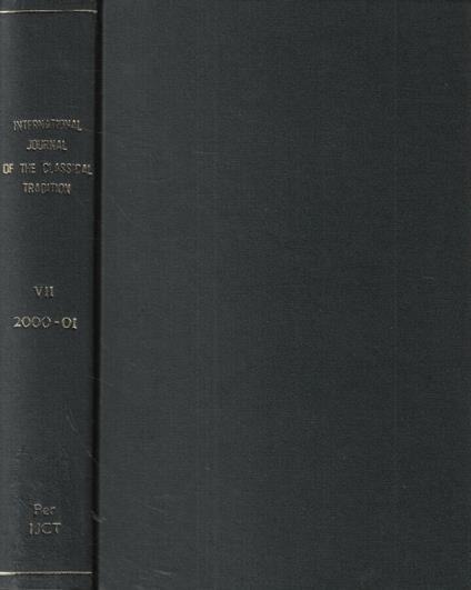 International journal of the classical tradition Vol. 7 Anno 2000-01 - copertina