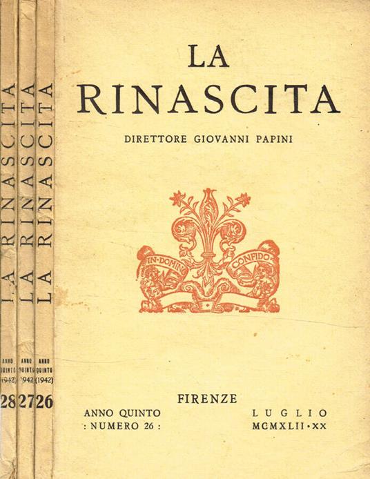 La Rinascita. Anno V, n.26, 27, 28, luglio-settembre-novembre 1942 - copertina