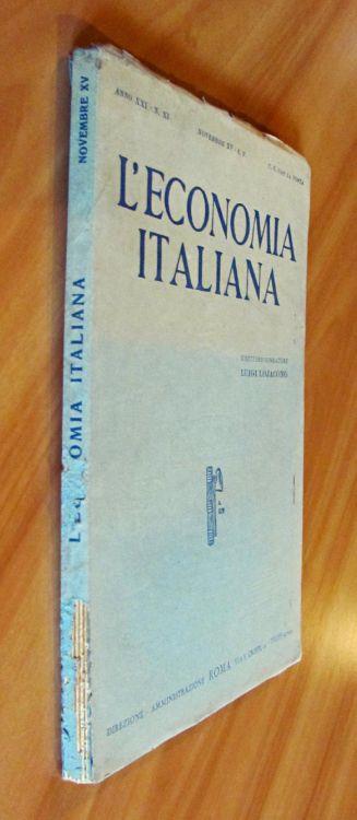 L' Economia Italiana: Rassegna Mensile Fascista - Luigi Lojacono - copertina