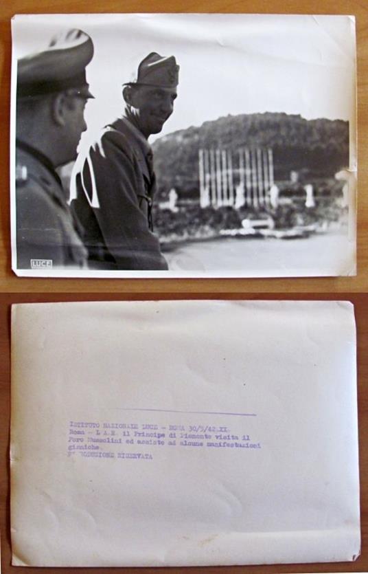 FOTO Archivio ISTITUTO NAZIONALE LUCE - PRINCIPE DI PIEMONTE AL FORO MUSSOLINI - 1942 - RARA - copertina
