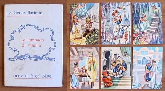 LA LAMPADA DI ALADINO - Coll. Le Favole Illustrate - Serie Completa di 6 cartoline in Custodia originale - copertina