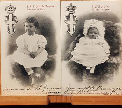 Due Cartoline S.A.R. Jolanda Margherita e Mafalda - Principesse di Savoia - copertina