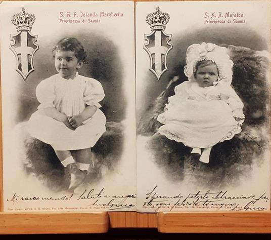 Due Cartoline S.A.R. Jolanda Margherita e Mafalda - Principesse di Savoia - copertina