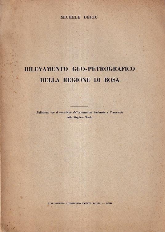 Rilevamento geo-petrografico della regione di Bosa - copertina