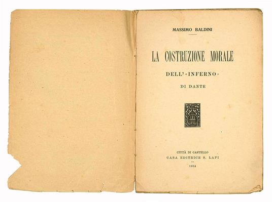 La costruzione morale dell'«Inferno» di Dante - copertina