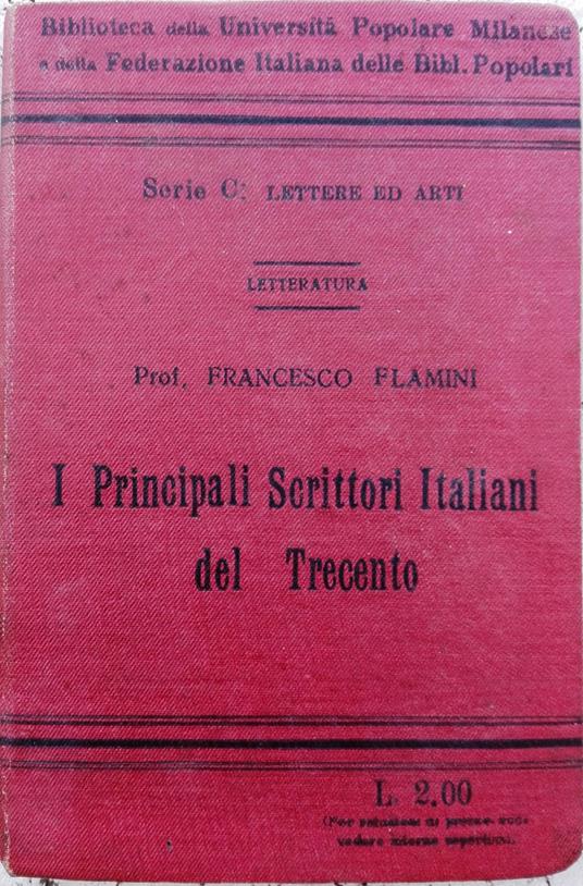 I principali scrittori italiani del trecento - copertina