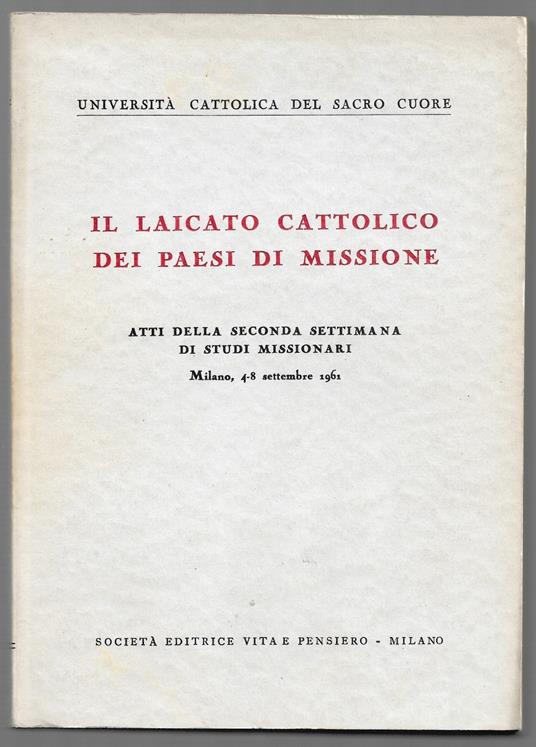 Il laicato cattolico dei paesi di missione - copertina