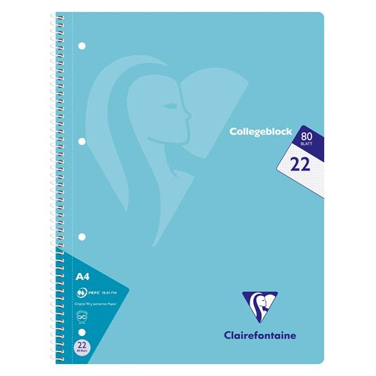 Mimesys College Block A4 160 pagine a quadretti colori assortiti - 4